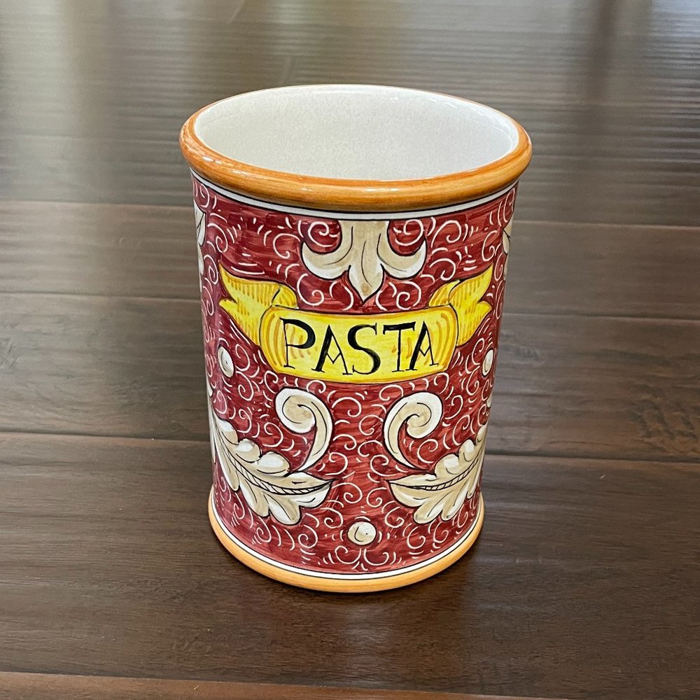 Higuera Imports Hand Painted Ceramic Utensil/Pasta Holder Pottery Made in Italy